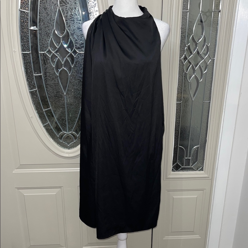 Aakaa One Shoulder Black Dress